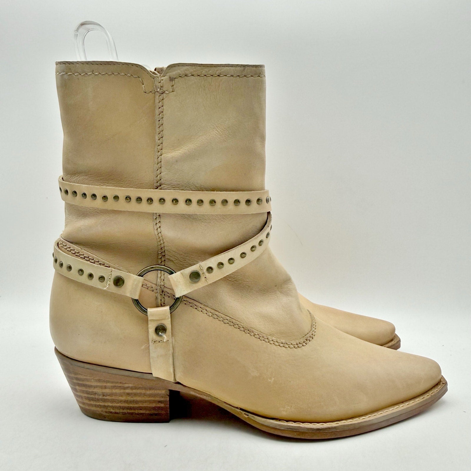 Vintage Foundry Womens Sophia Western Bootie Size 8.5 EU 39 Tan Leather NIB