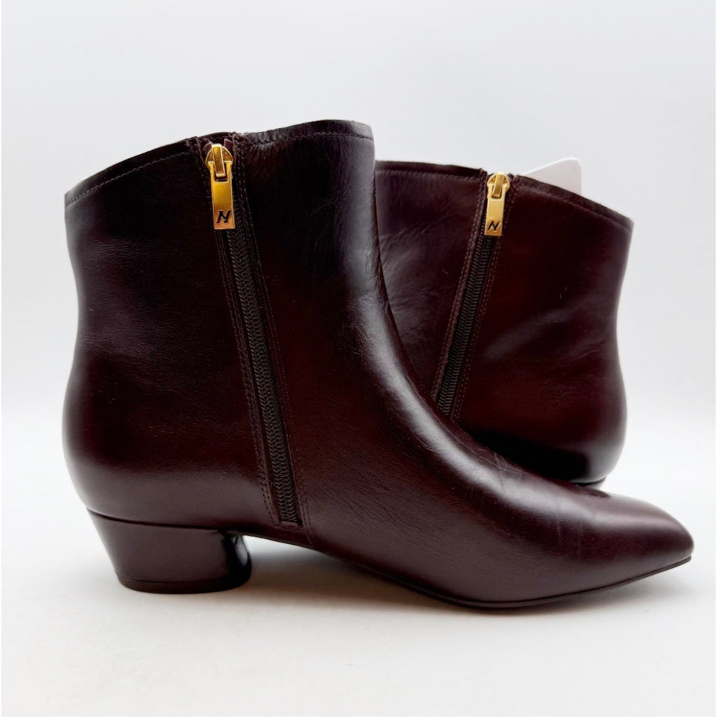 Naturalizer Womens Raffee Ankle Boots US 9.5 M EU 40.5 Brown Leather Booties NIB