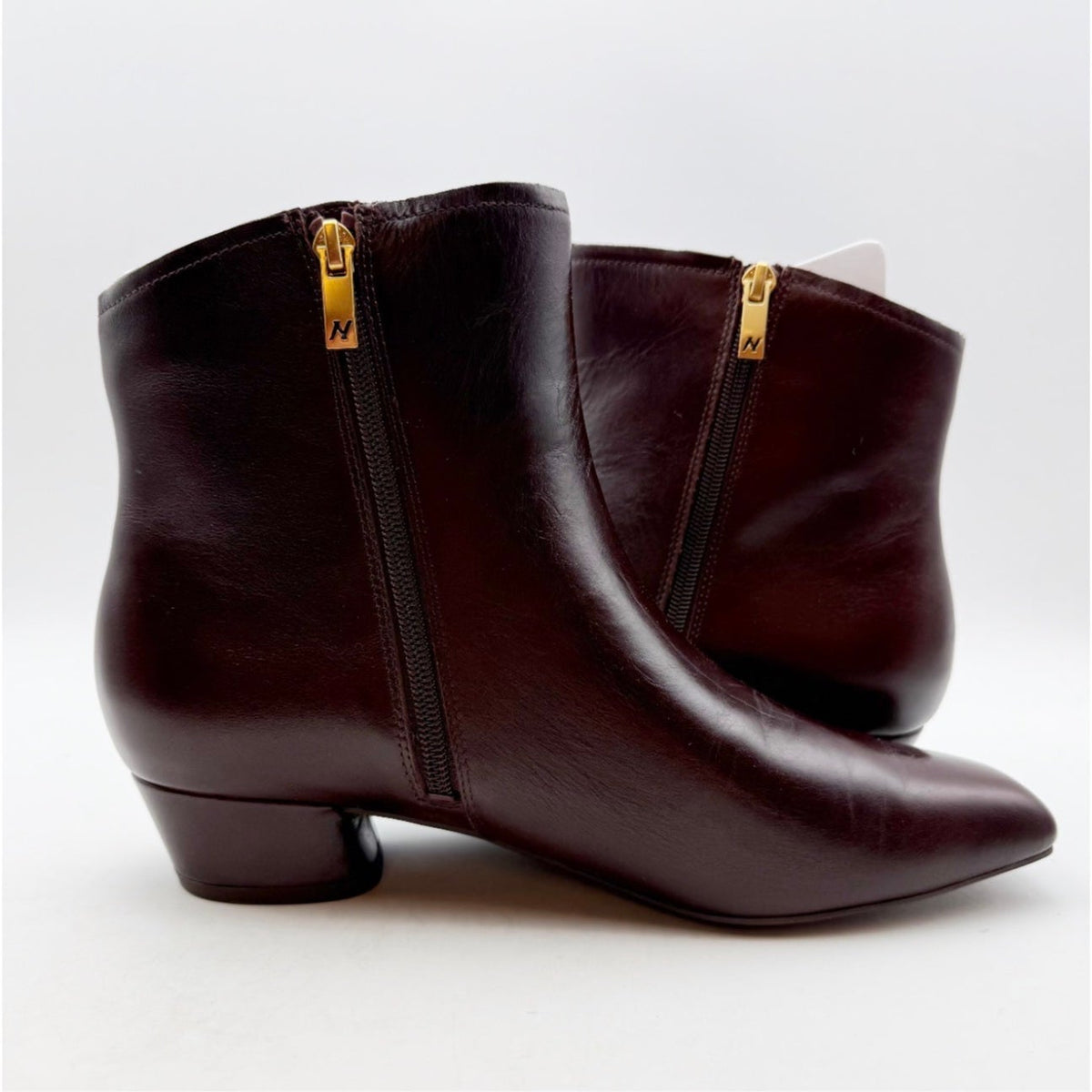 Naturalizer Womens Raffee Ankle Boots US 9.5 M EU 40.5 Brown Leather Booties NIB
