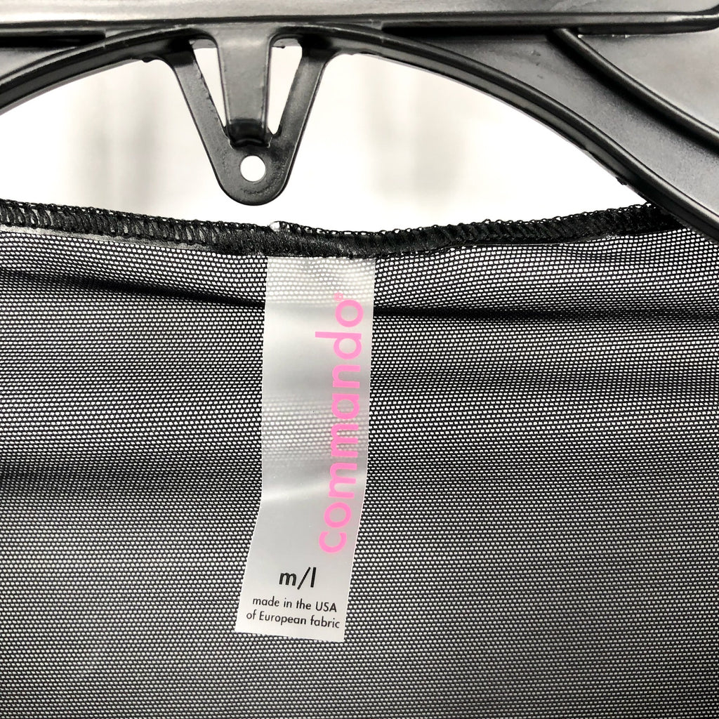 COMMANDO Women's Chic Mesh Long Sleeve Tee Medium Large Black Sheer NWT