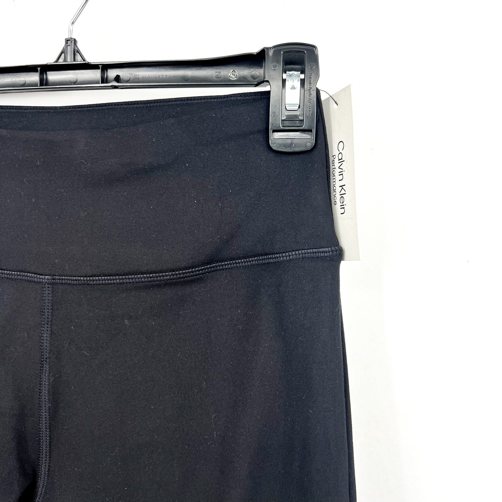 CALVIN KLEIN Women's Flared Gym Leggings Small Black Elastic Waist NWT