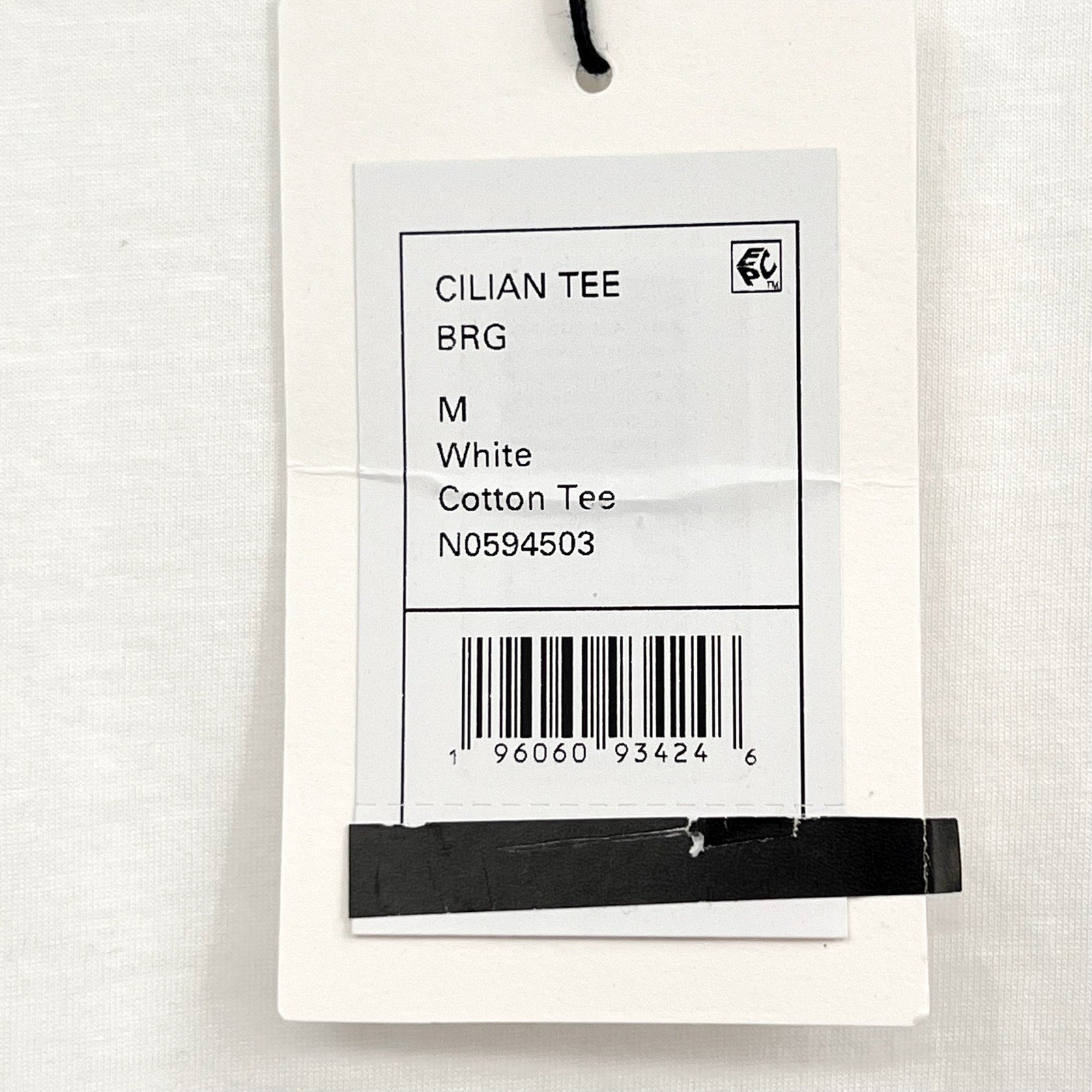 THEORY Men's Crewneck Cillian Tee Medium White Short Sleeve Cotton Jersey NWT