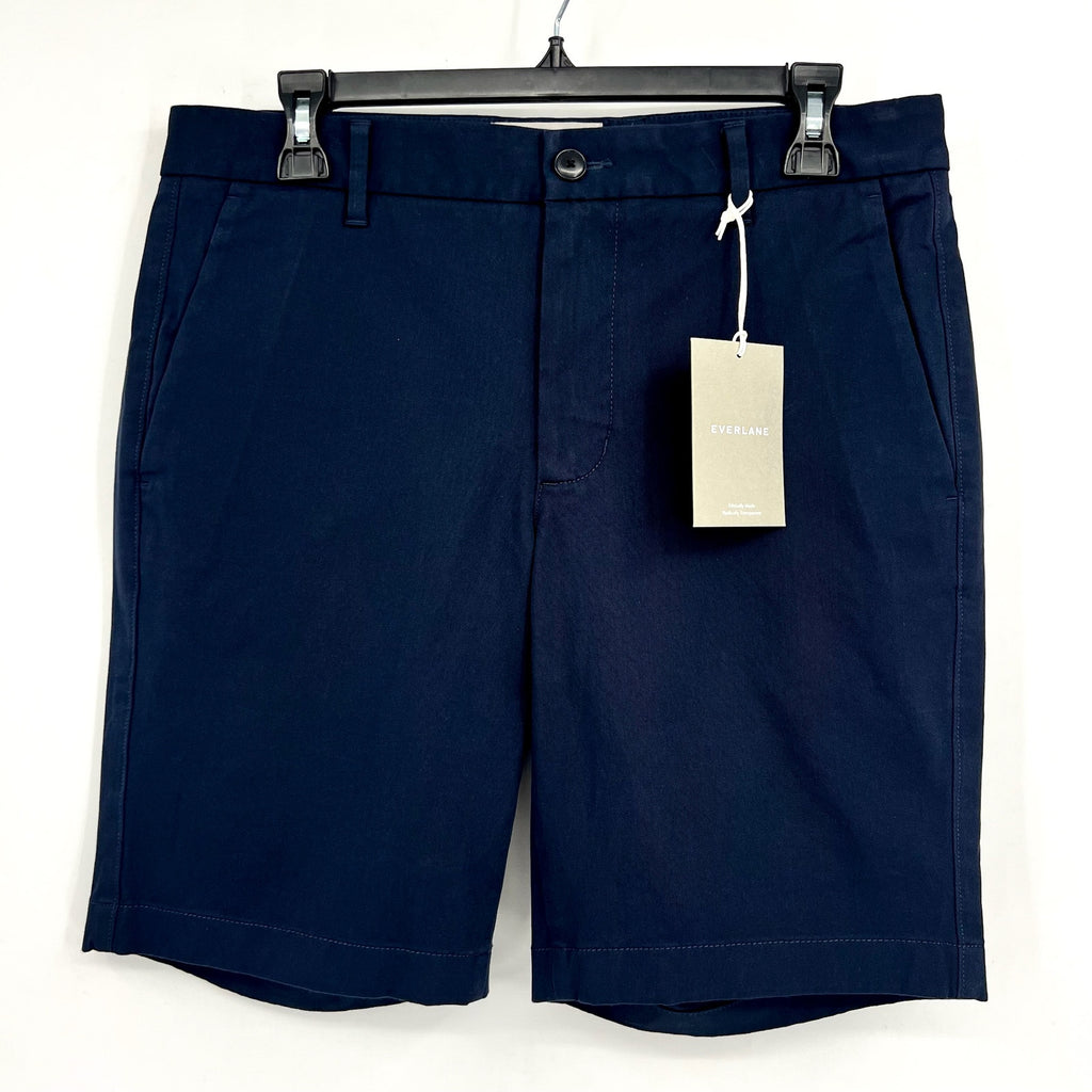 EVERLANE Men's The 9" Performance Chino Shorts Size 31 Navy Blue Slim-Fit NWT