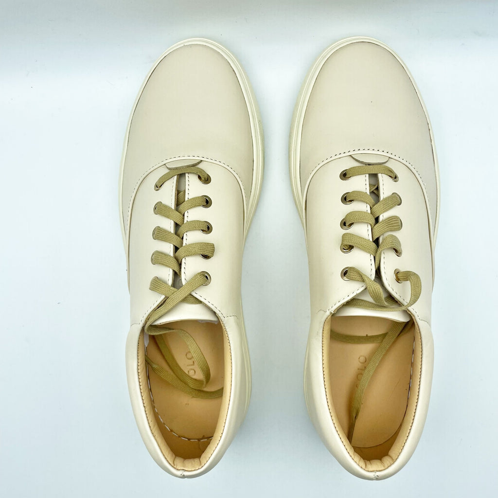 Nisolo Womens Everyday Casual Sneakers Size 10 Tan Cream Leather Waterproof NIB