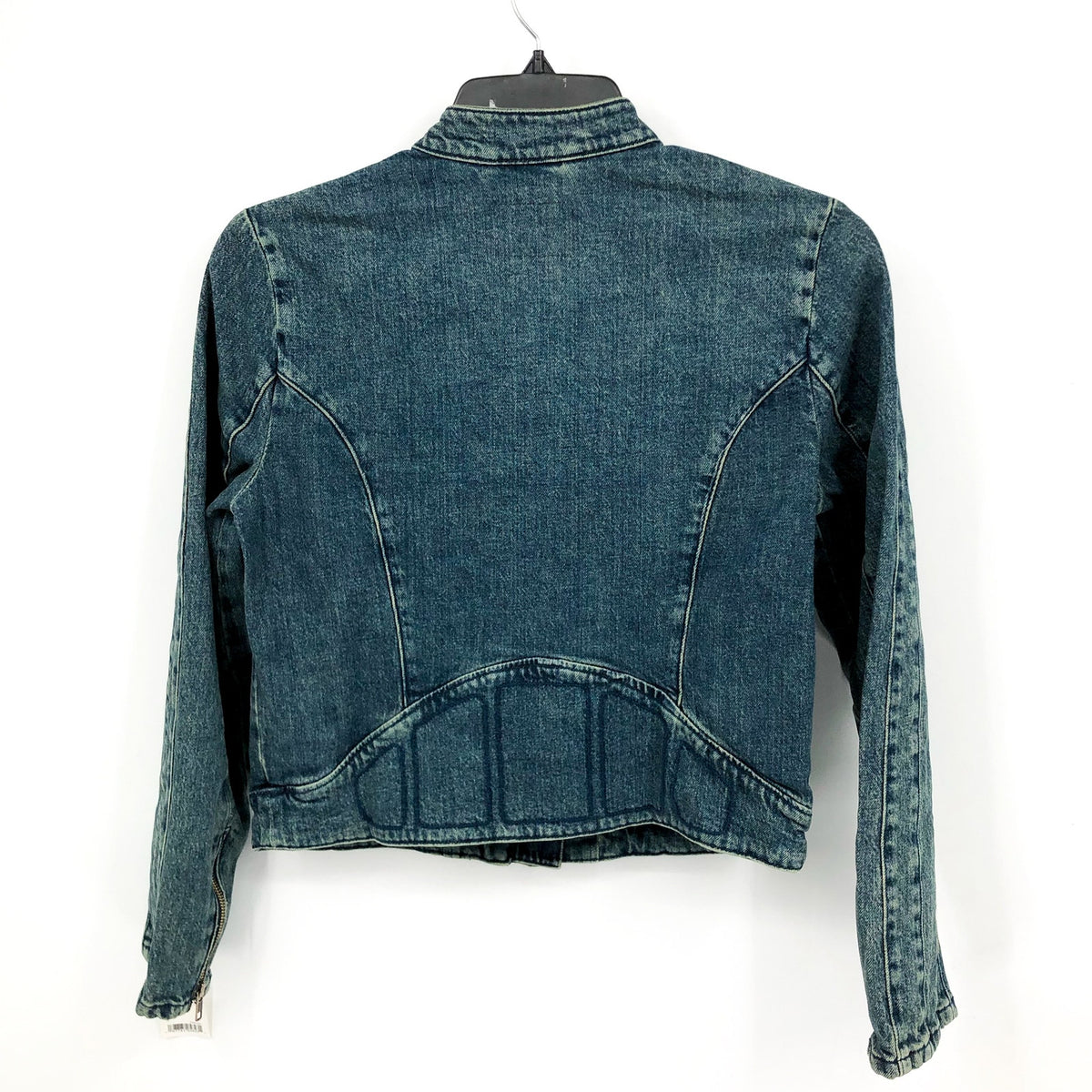 FREE PEOPLE x WE THE FREE Fast Lane Denim Moto Jacket Small Alchemy Blue NWT