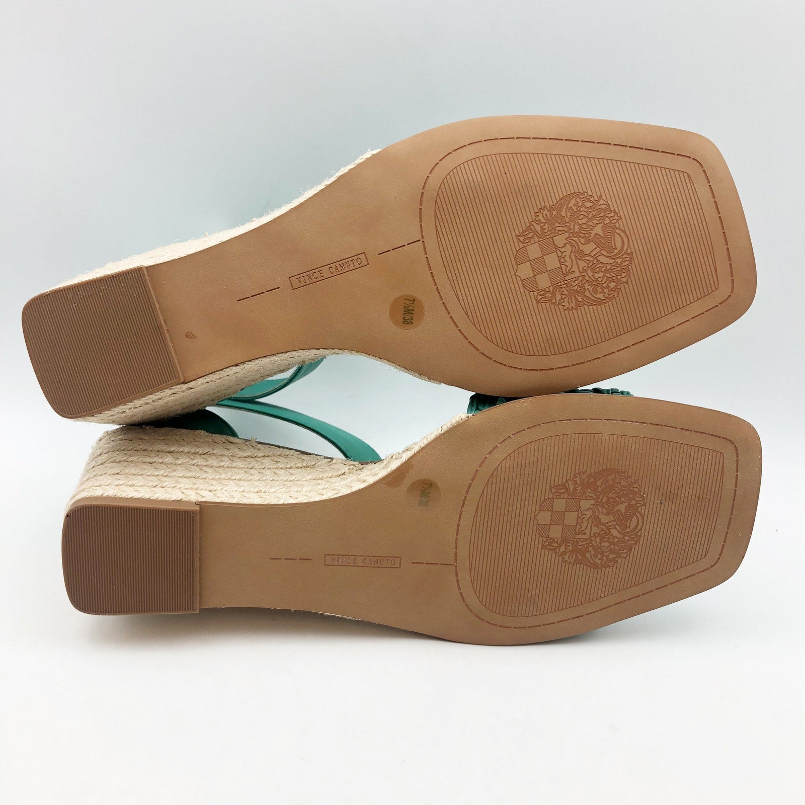 Vince Camuto Womens Bretandi Espadrille Wedge Sandals Size 7.5 Blue Green NIB