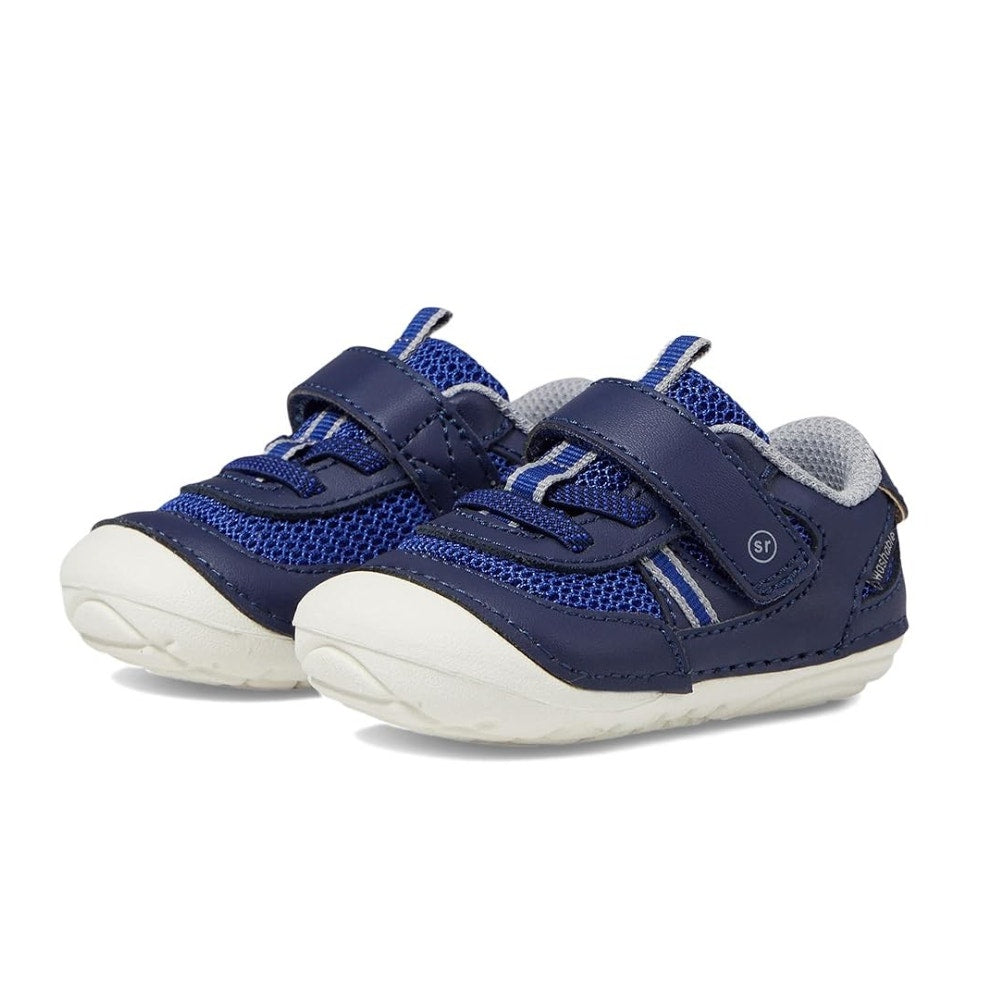 Stride Rite SM Apollo Boys Sneaker Size 3.5 Blue White Kids Shoe NIB