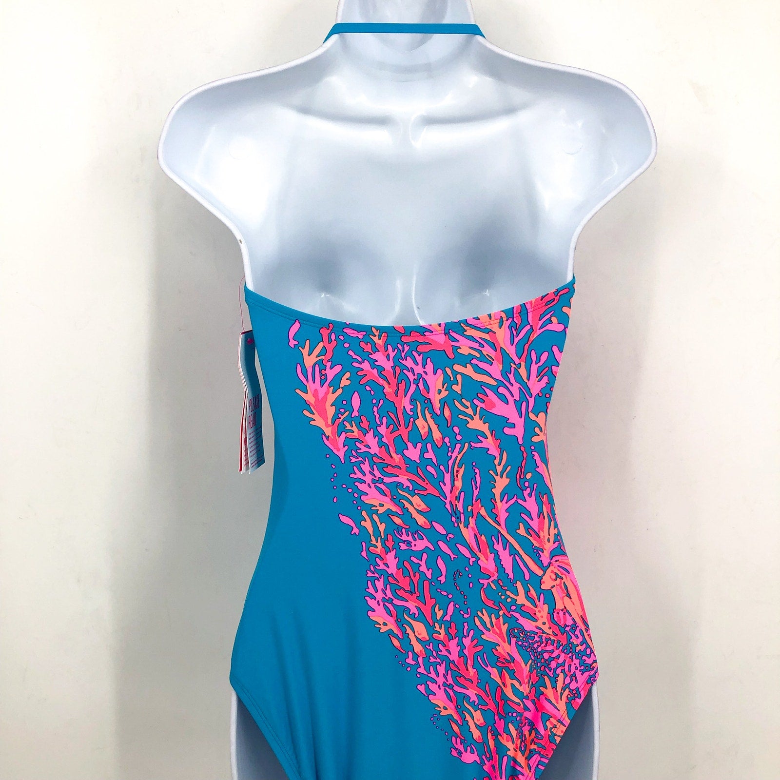 LILLY PULITZER Teslee One-Piece Swimsuit Size 4 Blue Oasis Goddess The Sea NWT