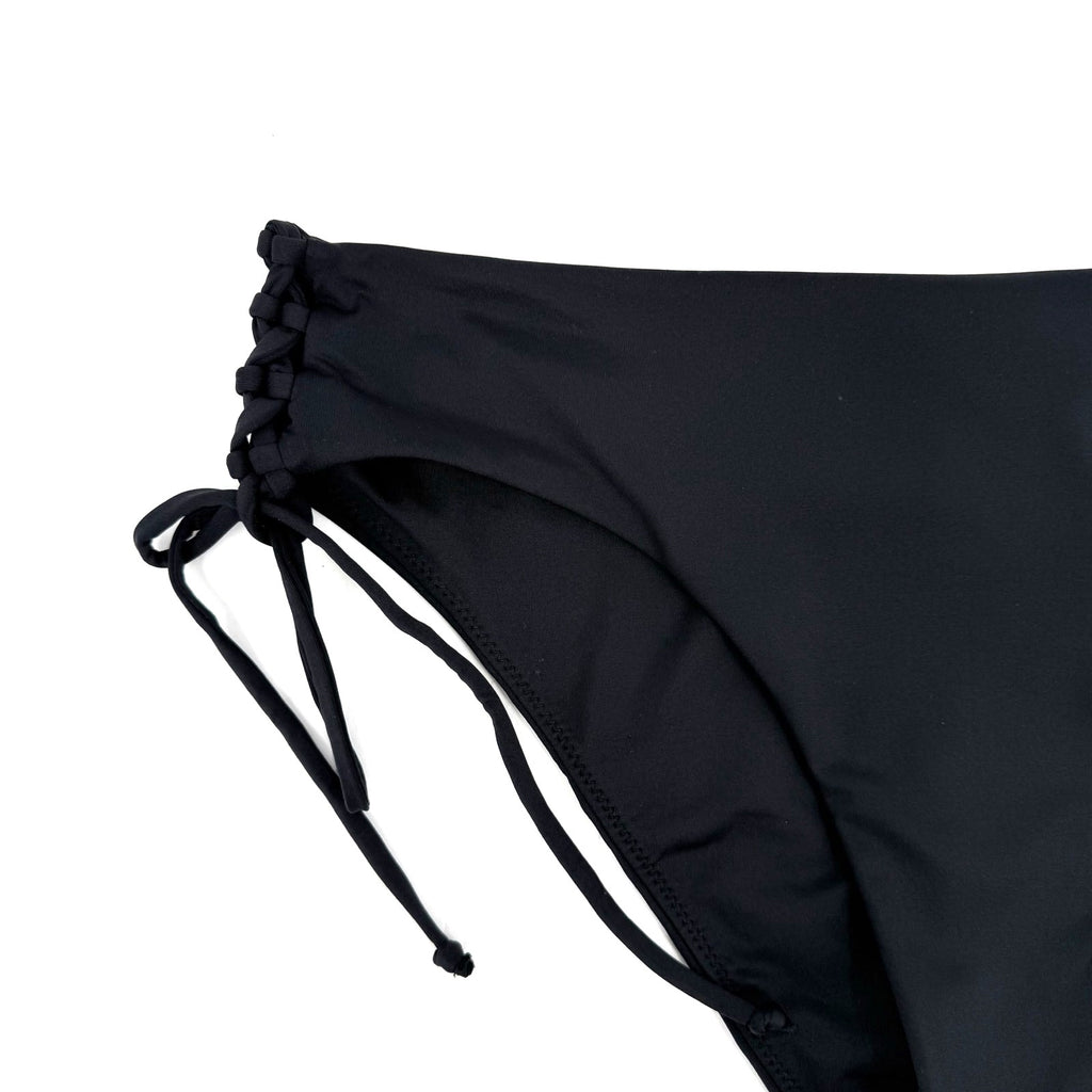 PRANA Women's Ruby Beach Bikini Bottom XL Black Side Lace NWT
