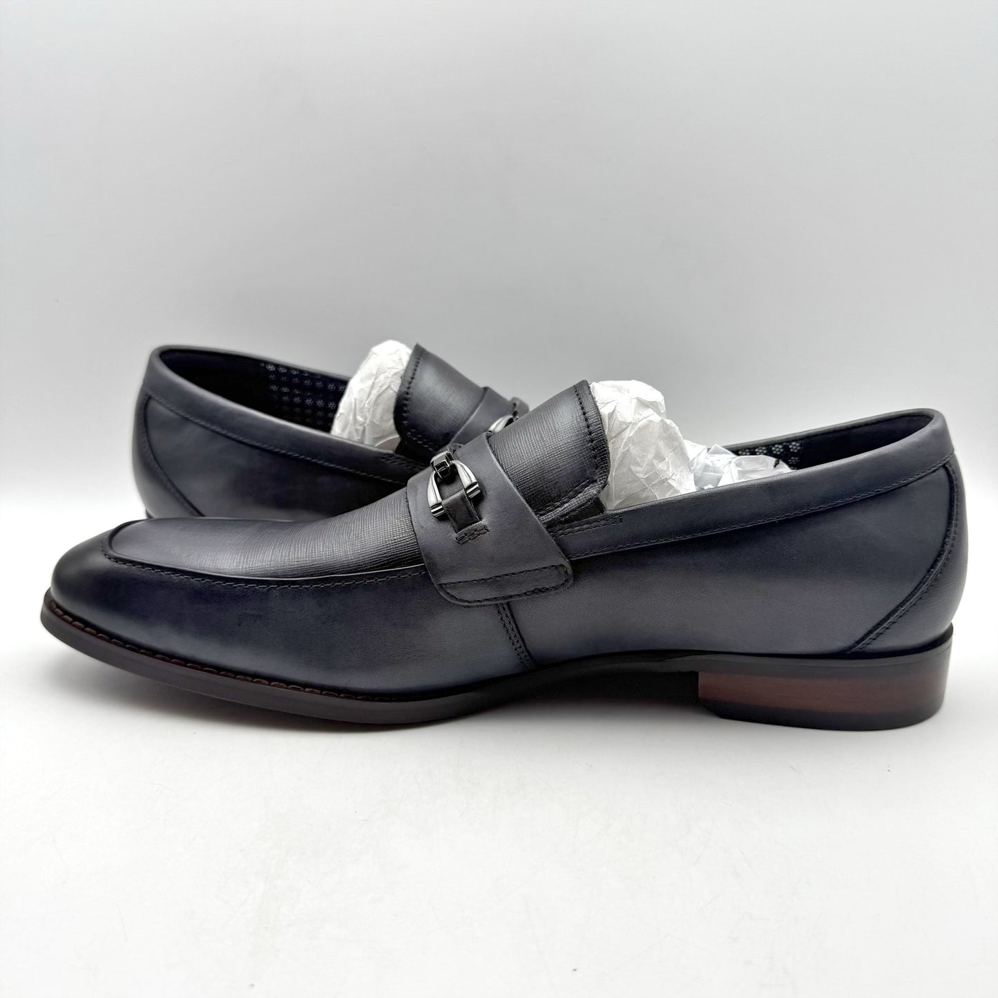 Stacy Adams Mens Kaylor Penny Slip-On Loafer US 11 M EU 44 Gray Leather NIB