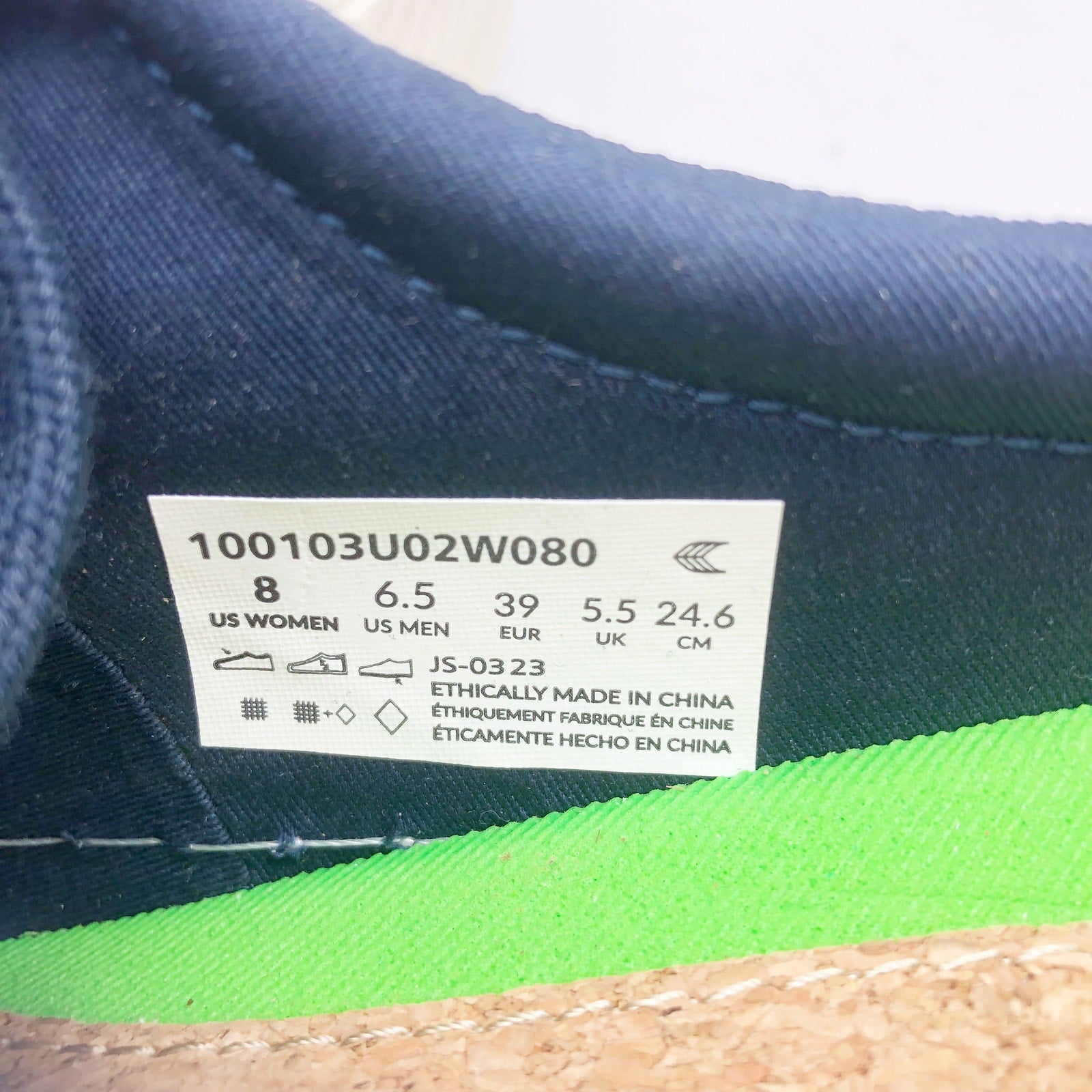 Cariuma Womens OCA Low Canvas Sneakers Size 8 Navy Blue Organic Cotton NIB