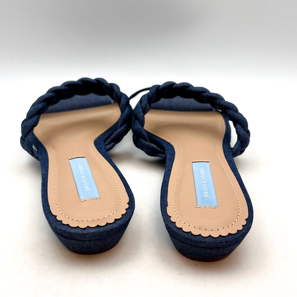 DRAPER JAMES Women's Ellie Slide Sandals Size 8.5 Dark Blue Braded Strap NWOB