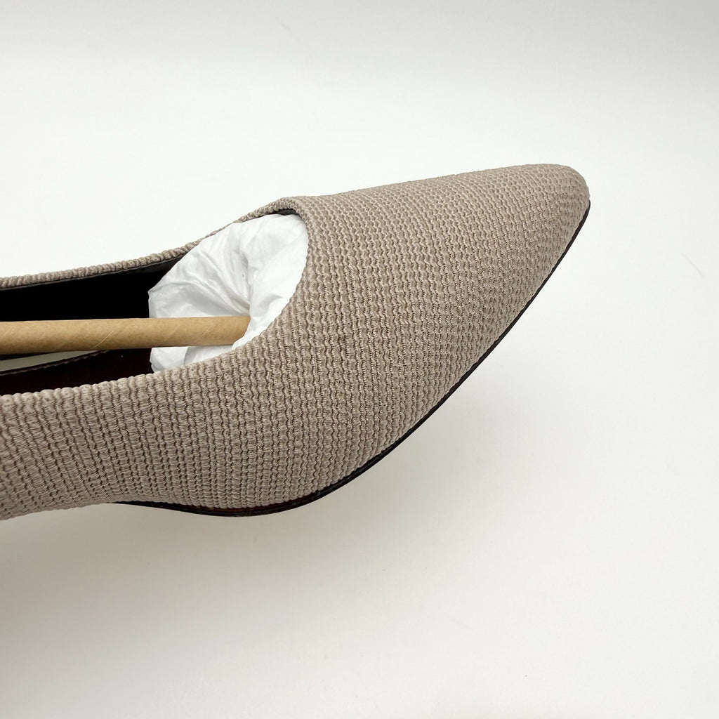 Donald Pliner Womens Suzette Heels Size 7.5 M Taupe Stretch Knit Pumps NIB