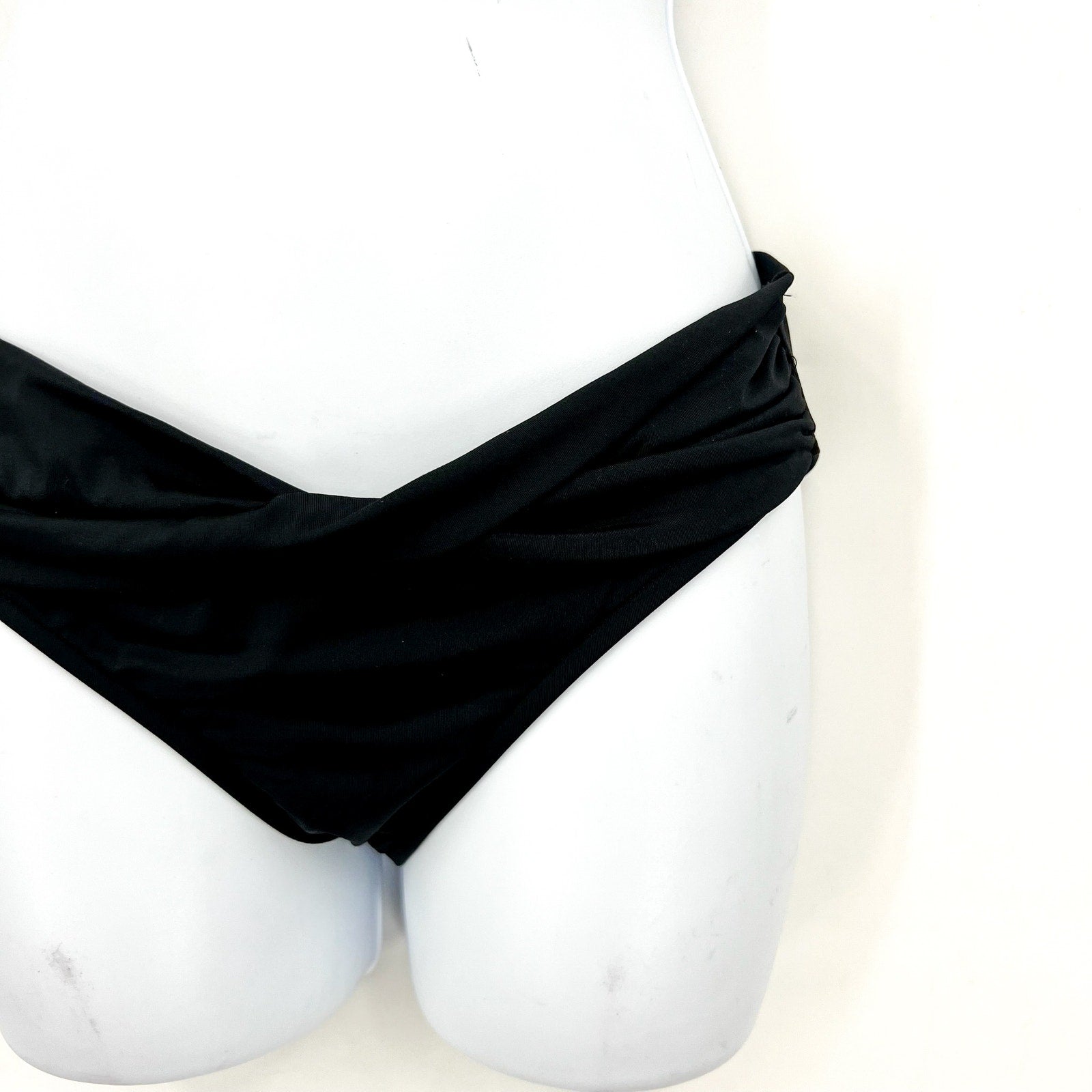 SEAFOLLY Women's Twist Band Hipster Bikini Bottom Size 6 Black NWT