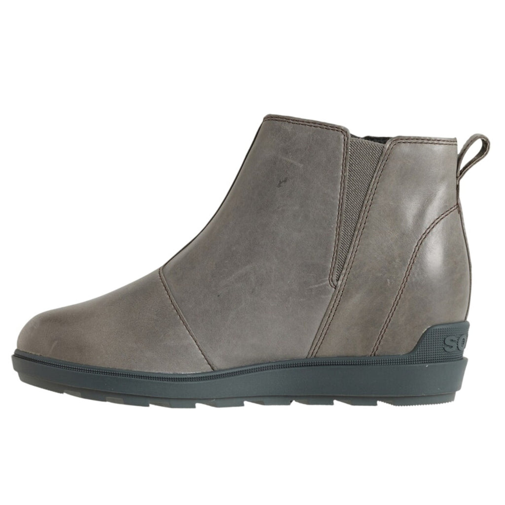 Sorel Womens Evie ll Zip Wedge Bootie Size 10.5 Grey Leather Waterproof NIB