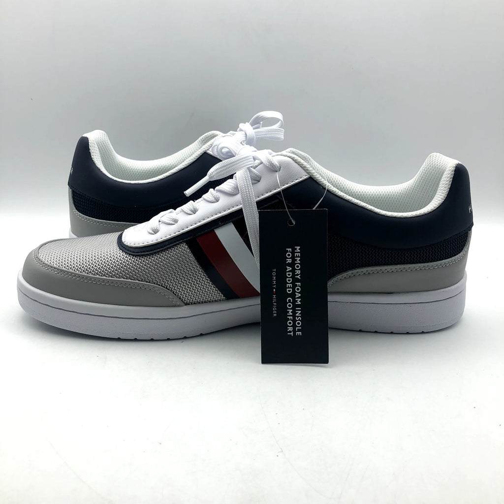 Tommy Hilfiger Mens Lessio Casual Sneakers Size 12 Grey Blue Red Stripe NIB