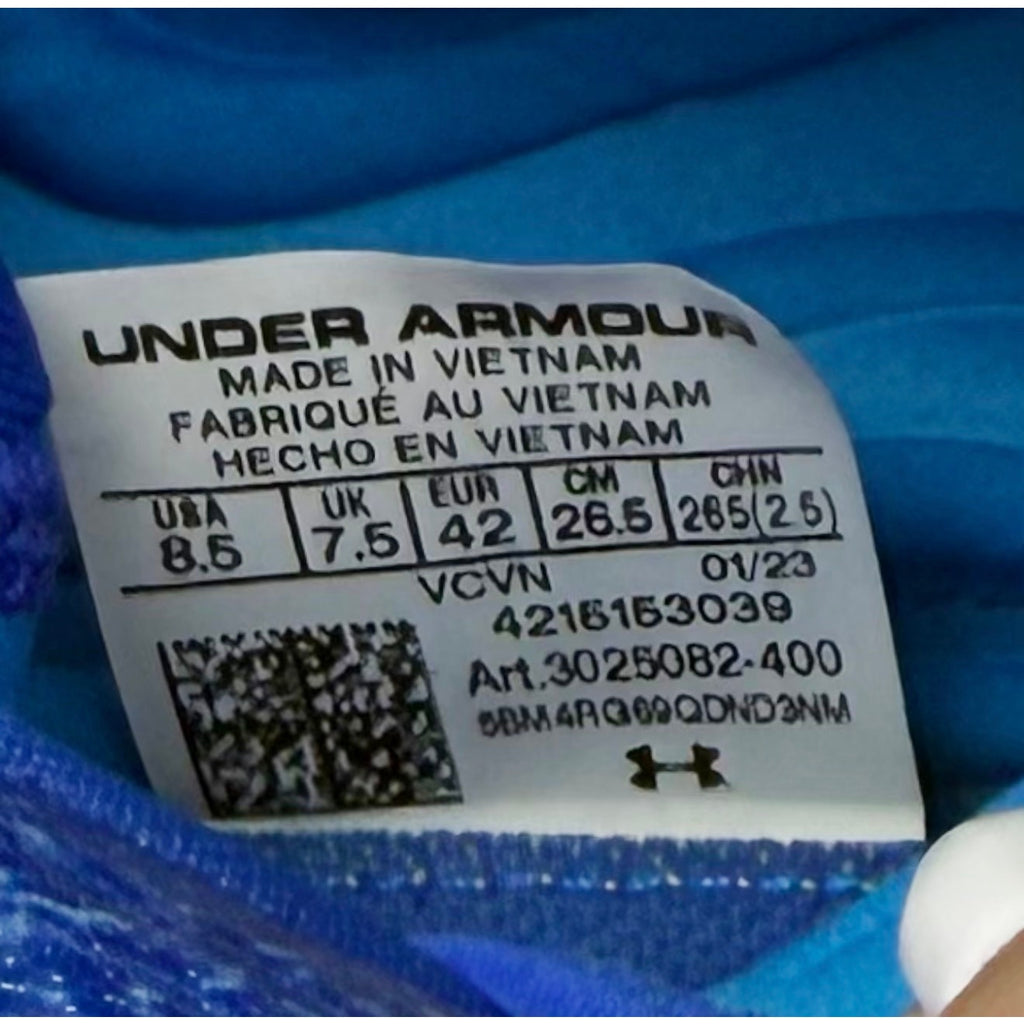 Under Armour Mens Spotlight Lux MC 2.0 Football Cleat Size 8.5 Blue White NWOB