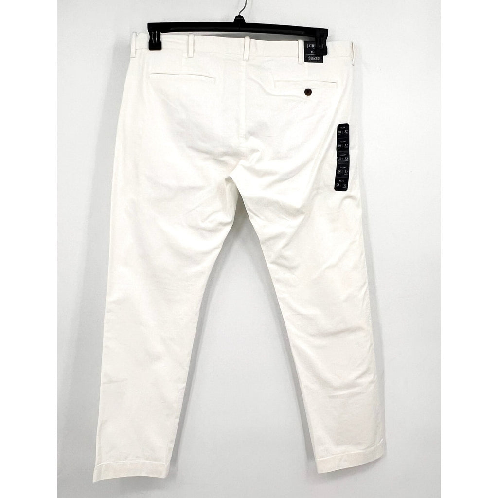 J.CREW Men's Slim-fit Flex Chino Pants 38x32 White Stretch Flat Front H3167 NWT