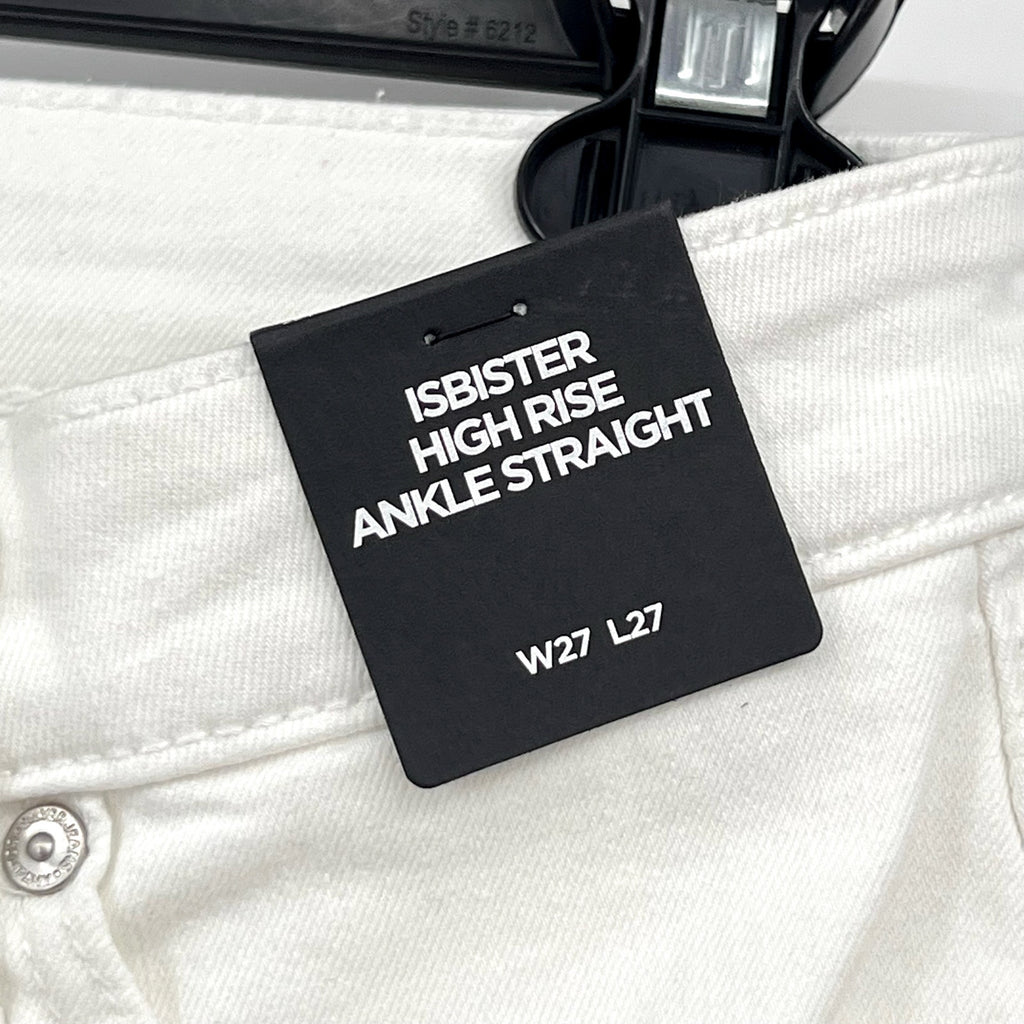 SILVER JEANS CO. Isbister Straight Leg Ankle Jeans 27x27 US 4 White Stretch NWT
