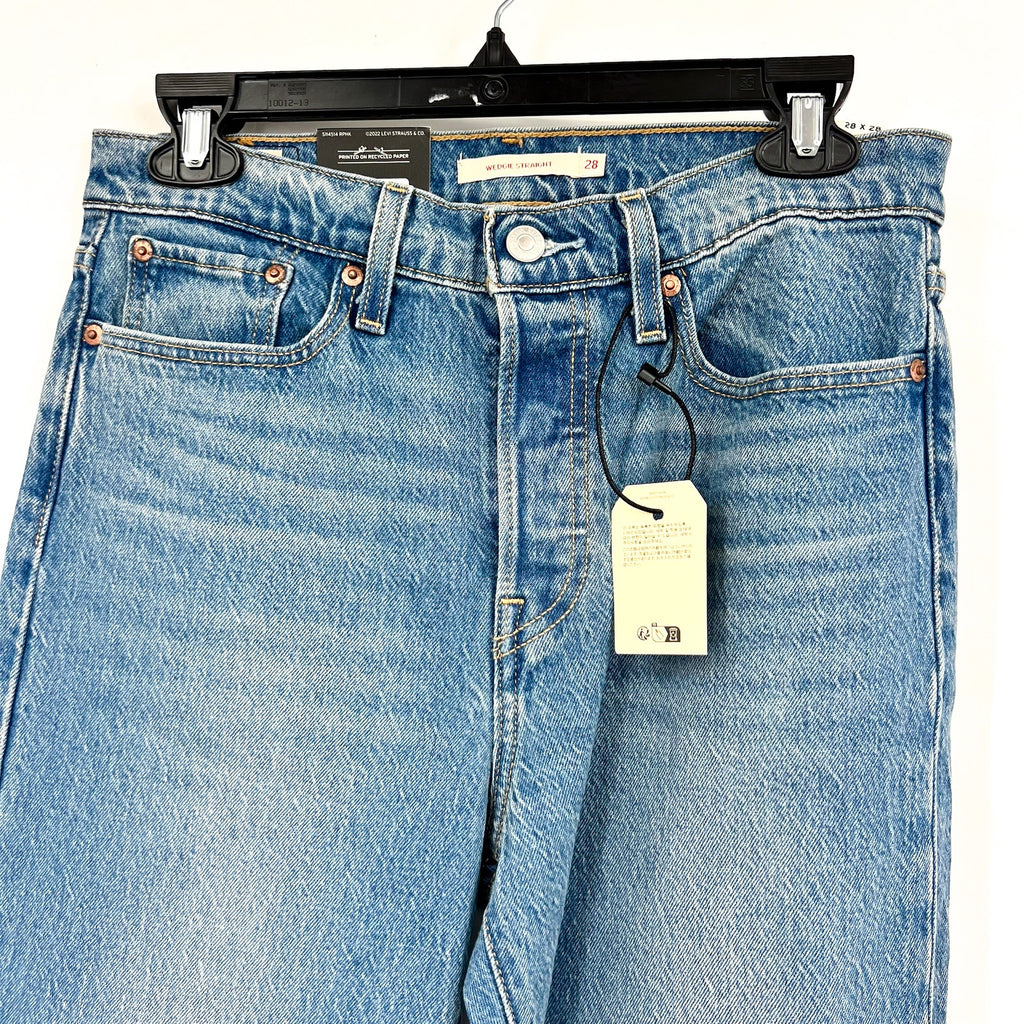 LEVI'S Women's Wedgie Straight Jeans 28x28 Calling All Blue 34964-0178 NWT