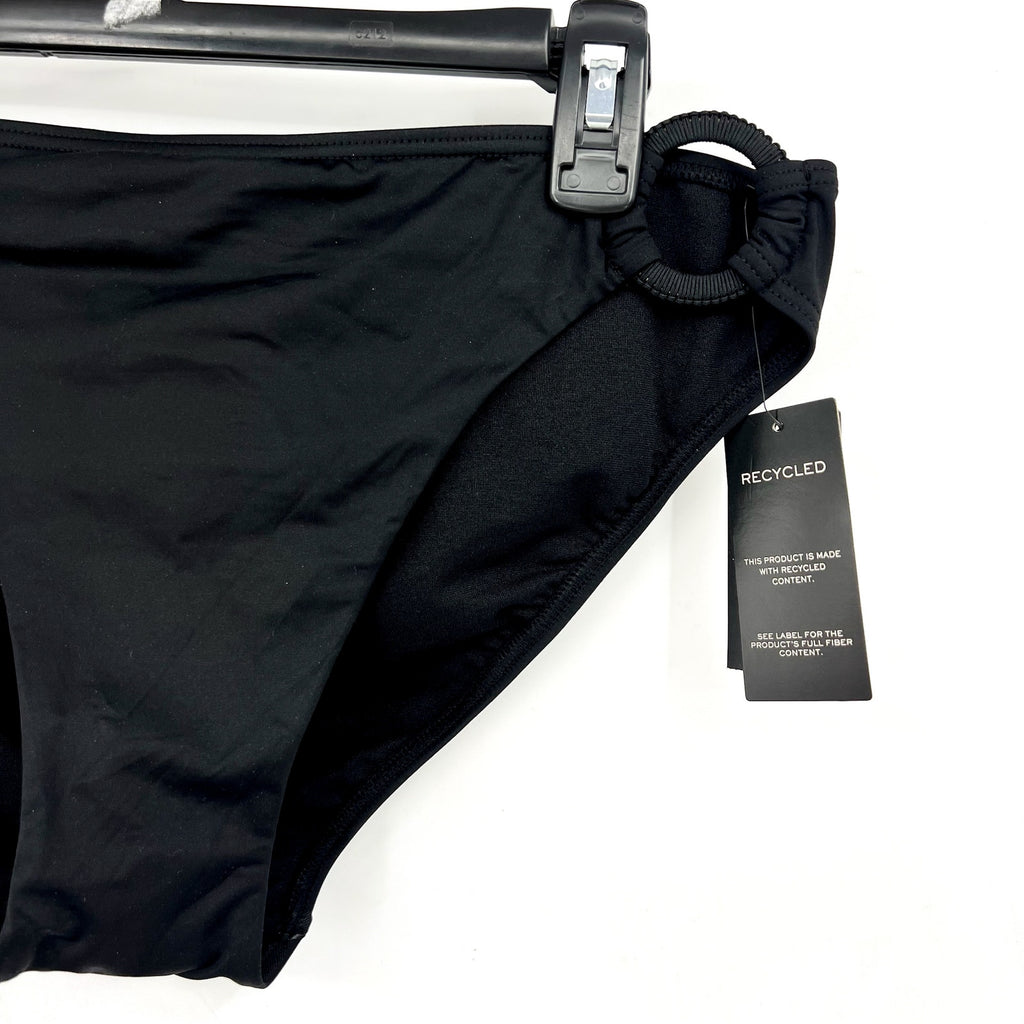 LAUREN RALPH LAUREN Women's Macrame O-Ring Bikini Bottom Size 12 Black NWT