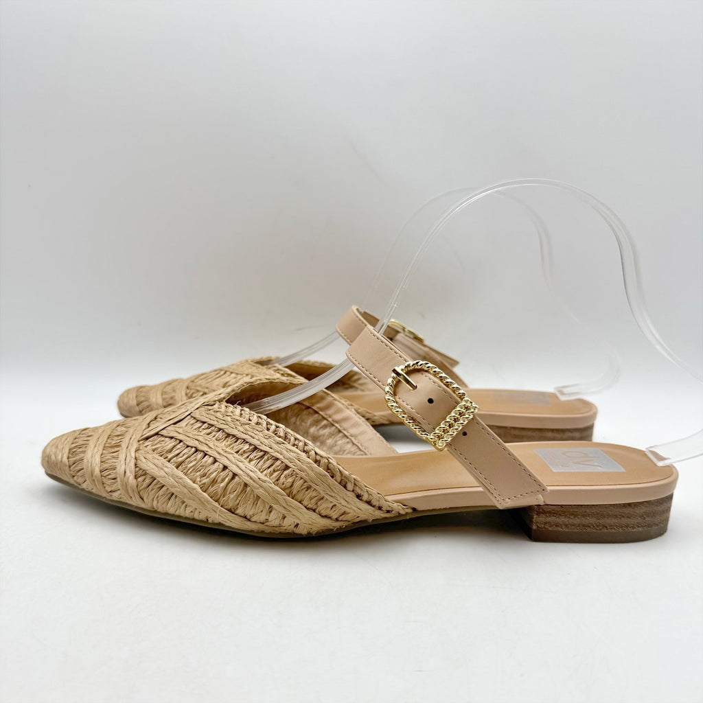 Dolce Vita Womens Domain Flat Mule US 9.5 Tan Natural Raffia Woven NWOB