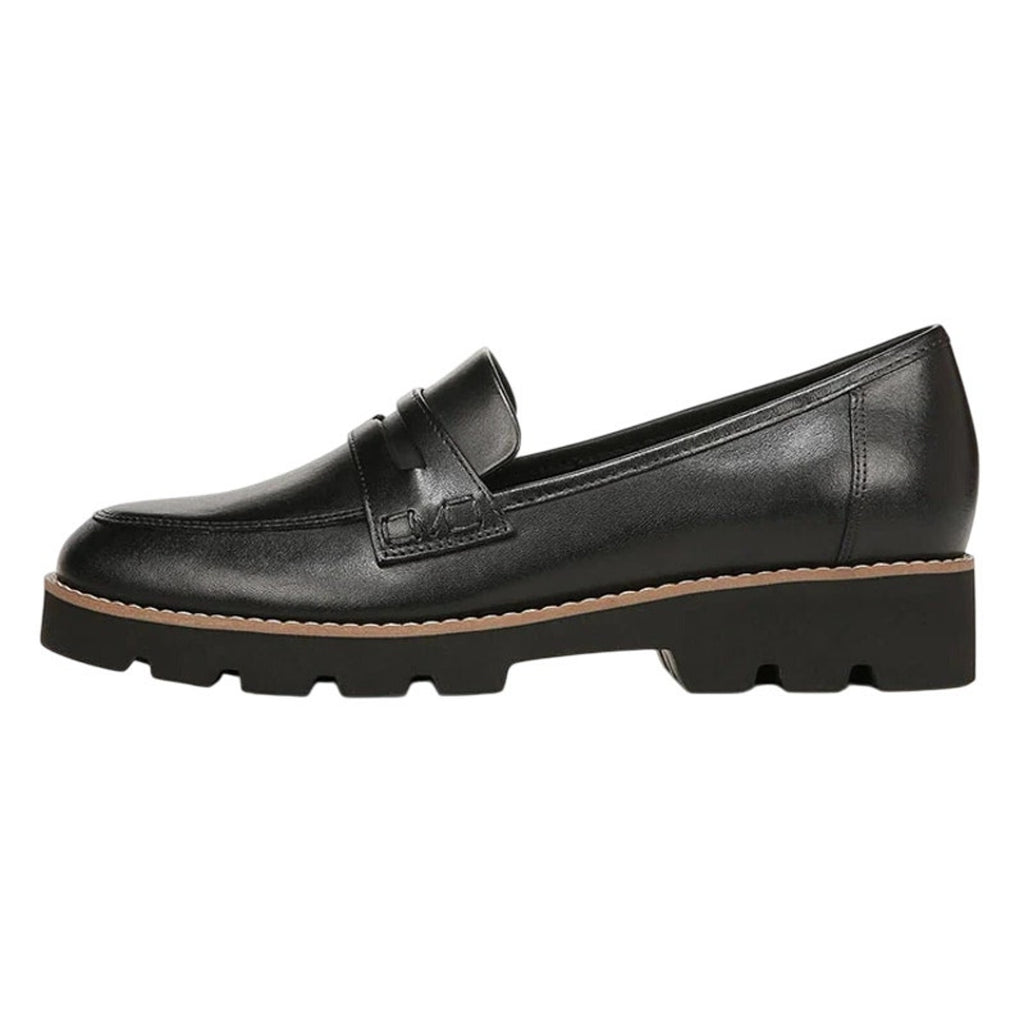 Vionic Womens Cheryl ll Loafers US 8 Wide EU 38.5 Black Leather NIB