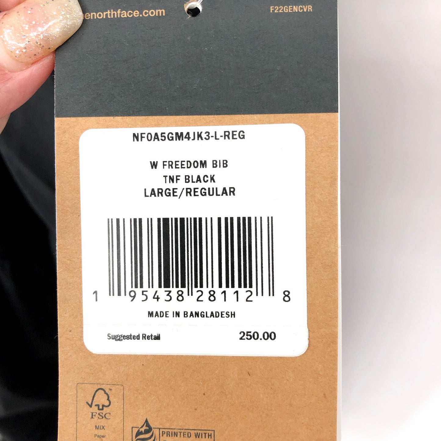 THE NORTH FACE Womens Freedom Insulated Snow Bib Large Black Waterproof NWT