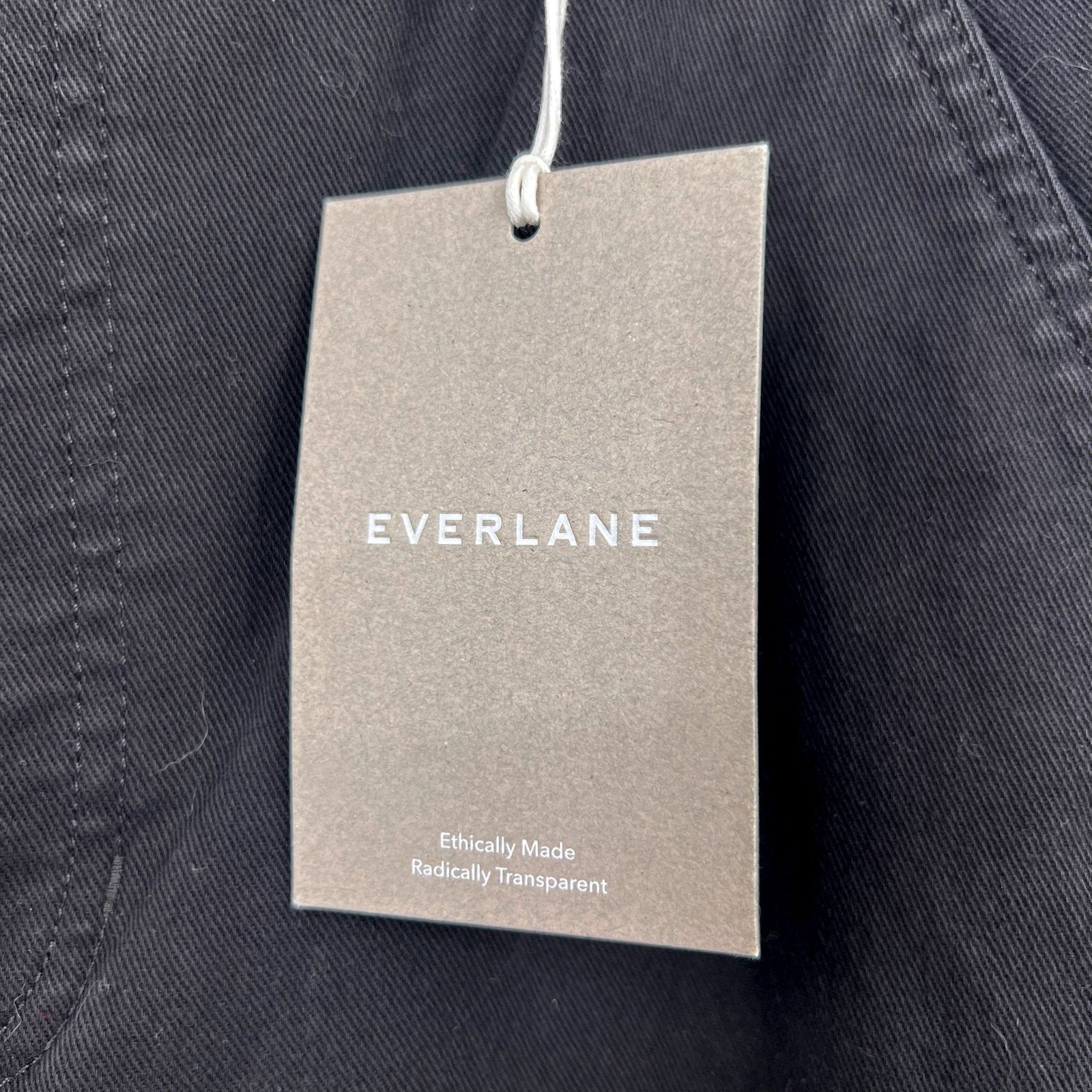 EVERLANE Women's The Utility Barrel Pants Size 10 Black Cotton Twill NWT