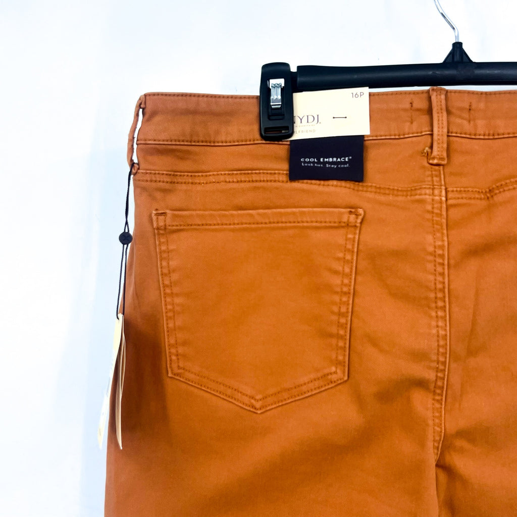 NYDJ Womens Margot Girlfriend Jeans Size 16 PETITE Rust Brown Straight Leg NWT