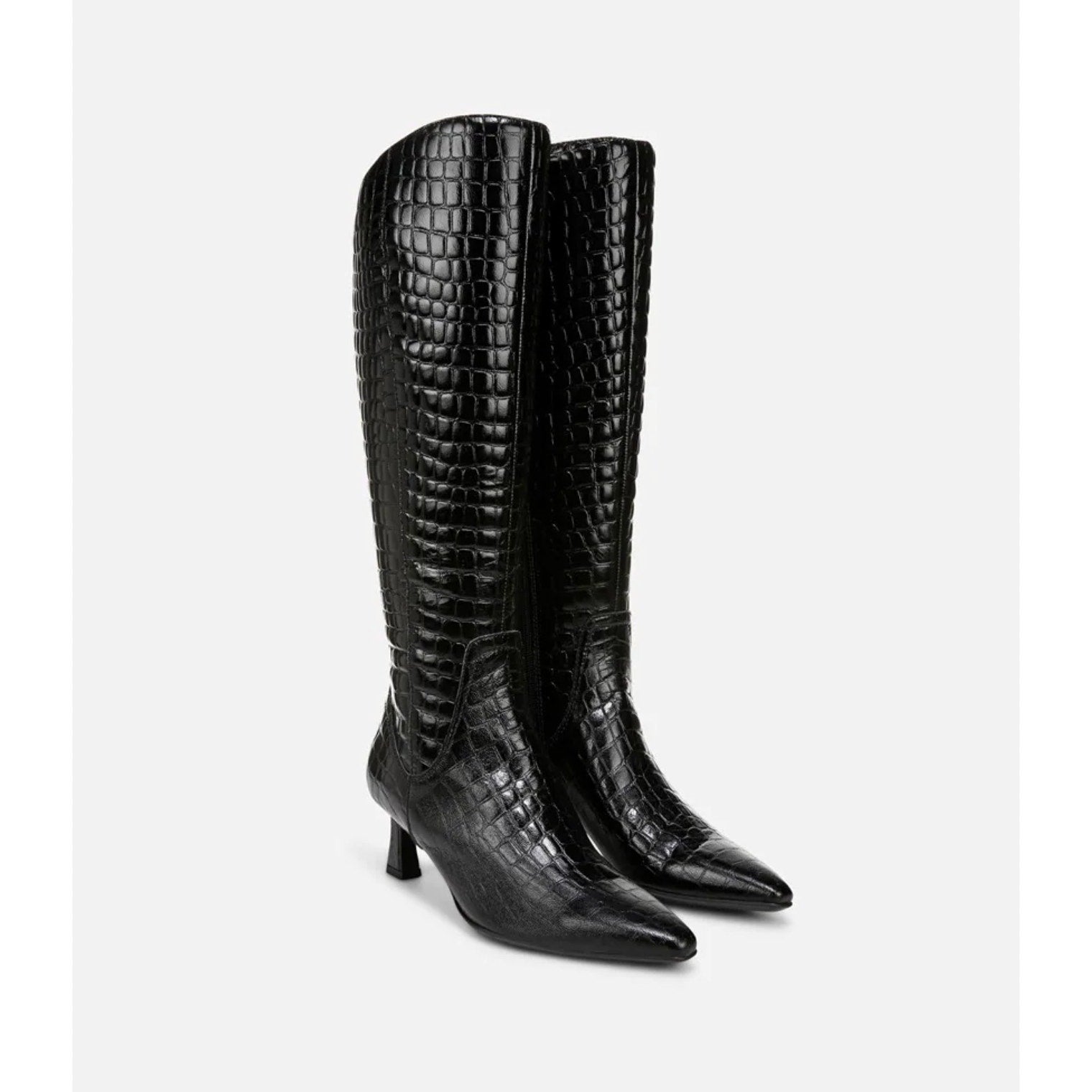 Naturalizer Deesha Knee High Boot US 11 WIDE- EXTRA WIDE CALF Black Croco NWOB
