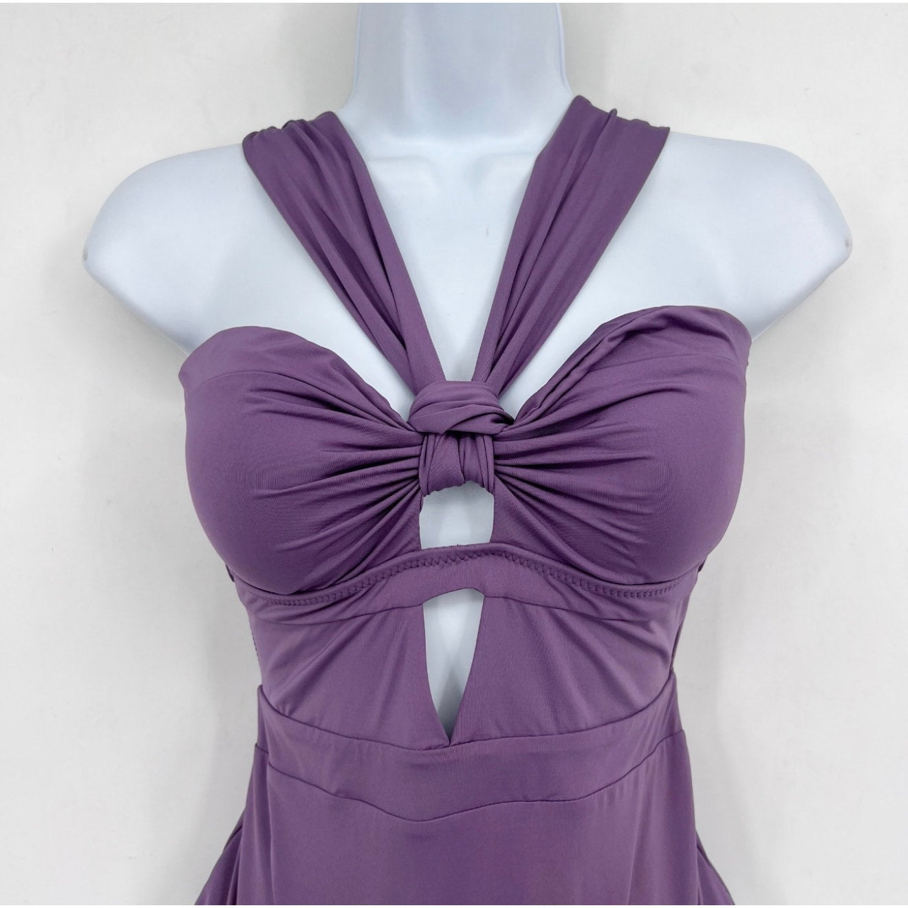 BECCA Women's Color Code Rylie Bandeau One-Piece Swimsuit Large Purple Fig NWT
