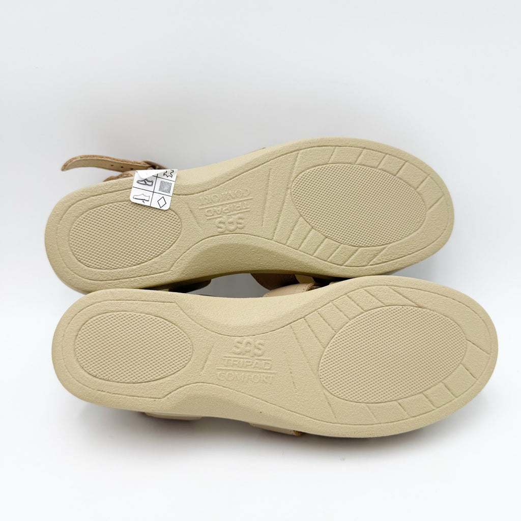 SAS Womens Huarache Sandals Size 7 NARROW Tan Leather Adjustable Strap NWOB