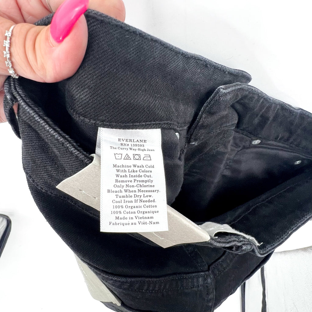 EVERLANE Women's The Curvy Way High Jeans 29x27 US 8 Black Organic Cotton NWT