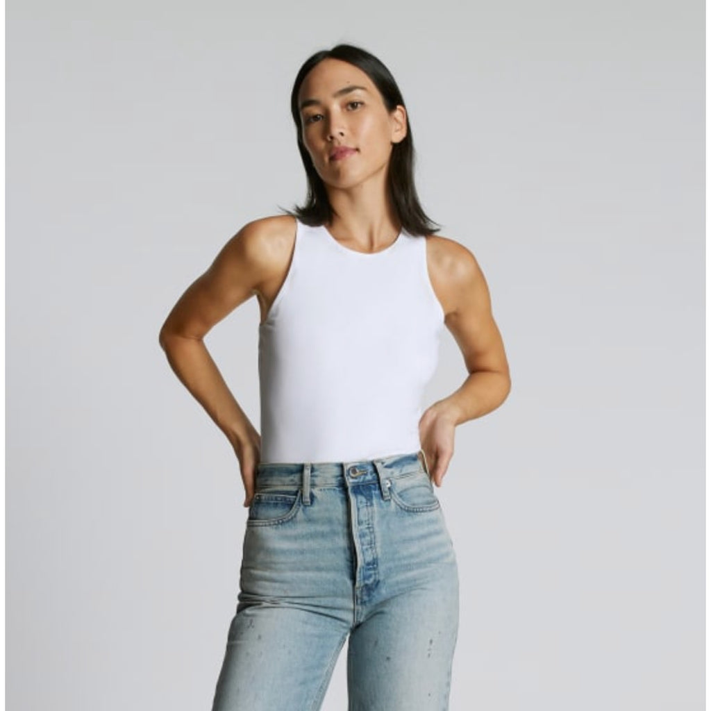 EVERLANE Women's The Cutaway Tank Bodysuit Small White Sleeveless NWT