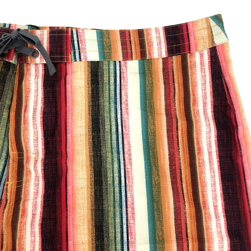 PRANA Mens Fenton Board Shorts Size 31 Small Baja Stripe 9" Inseam UPF 50+ NWT