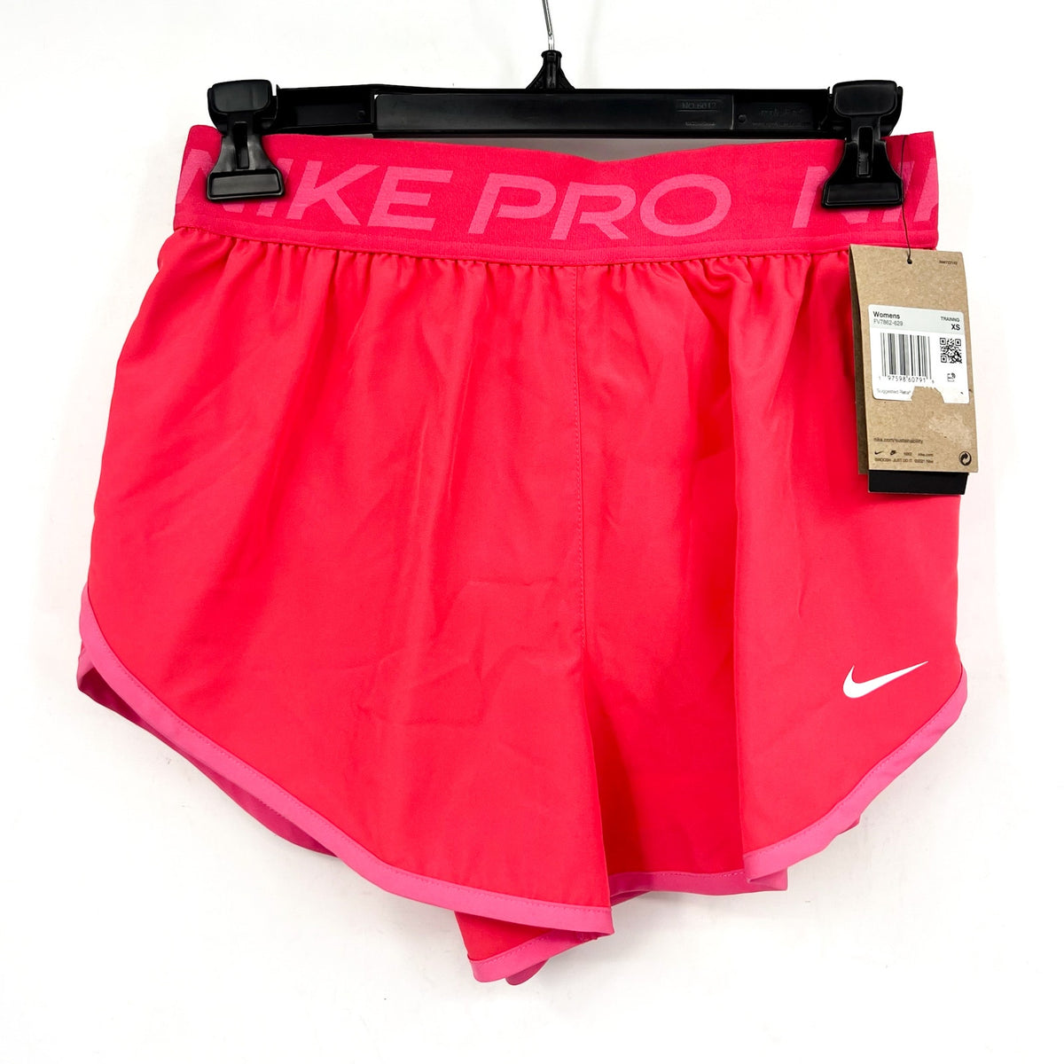 NIKE Women's Pro Tempo Mid-Rise Shorts XS Pinksicle Hot Punch Athletic NWT