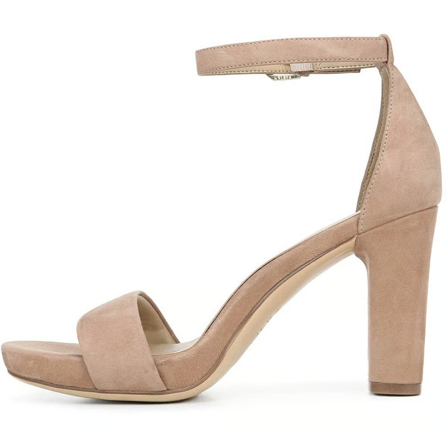 Naturalizer Womens Joy Heeled Dress Sandals Size 6 Wide Tan Suede NWOB