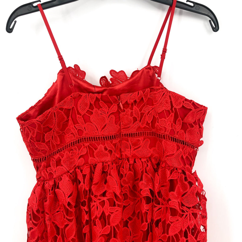BARDOT JUNIOR Girl's Sonya Lace Slip Dress Size 14 Red Lollipop V Neck NWT