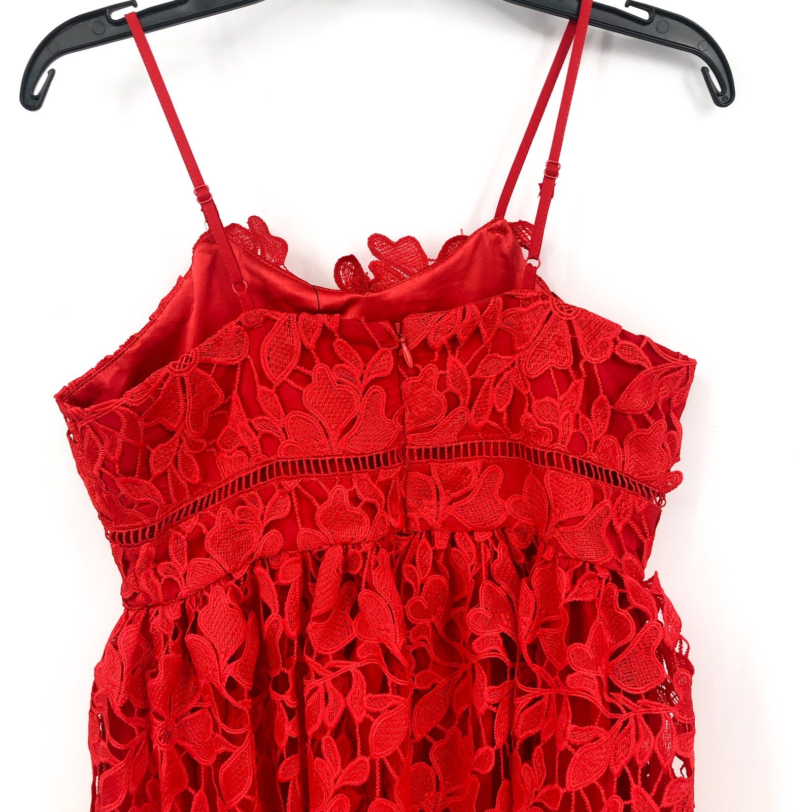 BARDOT JUNIOR Girl's Sonya Lace Slip Dress Size 14 Red Lollipop V Neck NWT