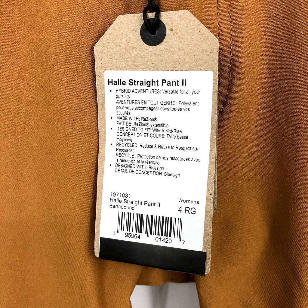 PRANA Women's Halle Straight Pants II Size 4 Reg Tan Earthbound NWT