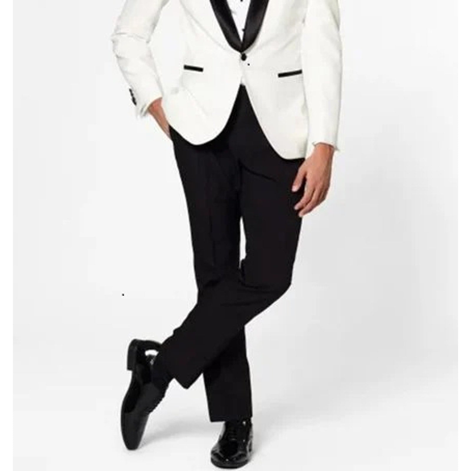 OPPOSUITS Mens Tuxedo Dress Pants 40 x 34 Black Pleated Slim Straight Leg NWOT
