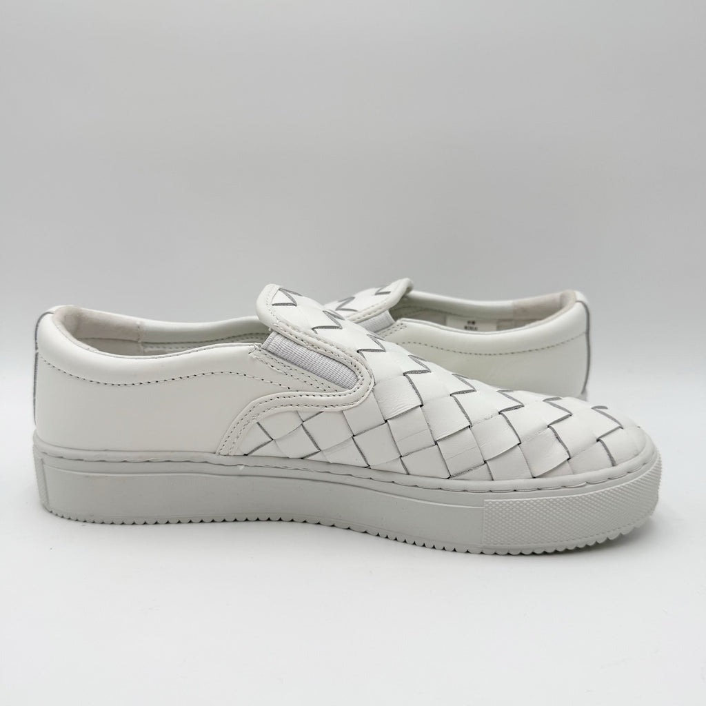 Marc Fisher LTD Womens Calla Casual Sneakers Size 8.5 M White Woven Leather NIB
