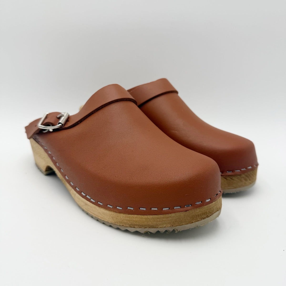 MIA Womens Alma Clogs EU 38 US 8 Luggage Brown Leather Slip On Swedish NIB