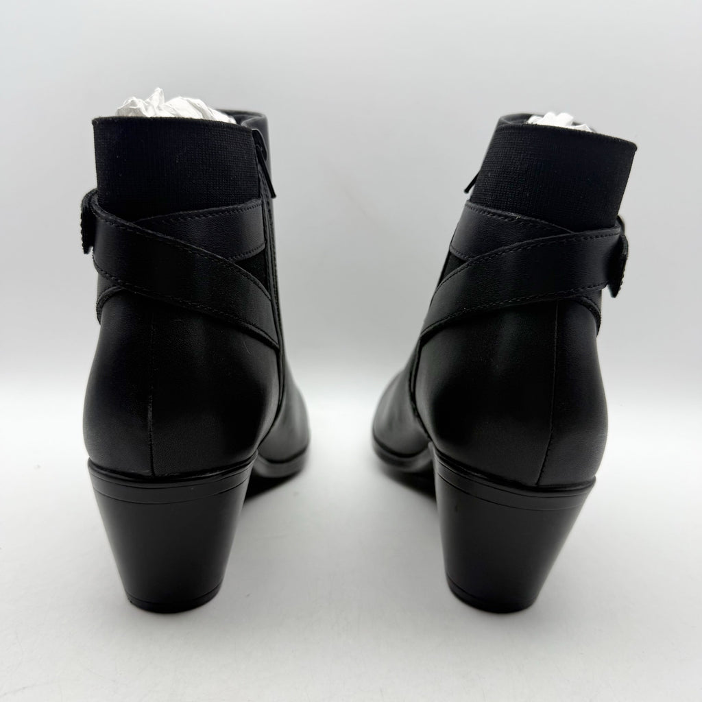 Clarks Womens Emily2 Lux Ankle Boots Size 8.5 EU 39.5 Black Leather Booties NIB