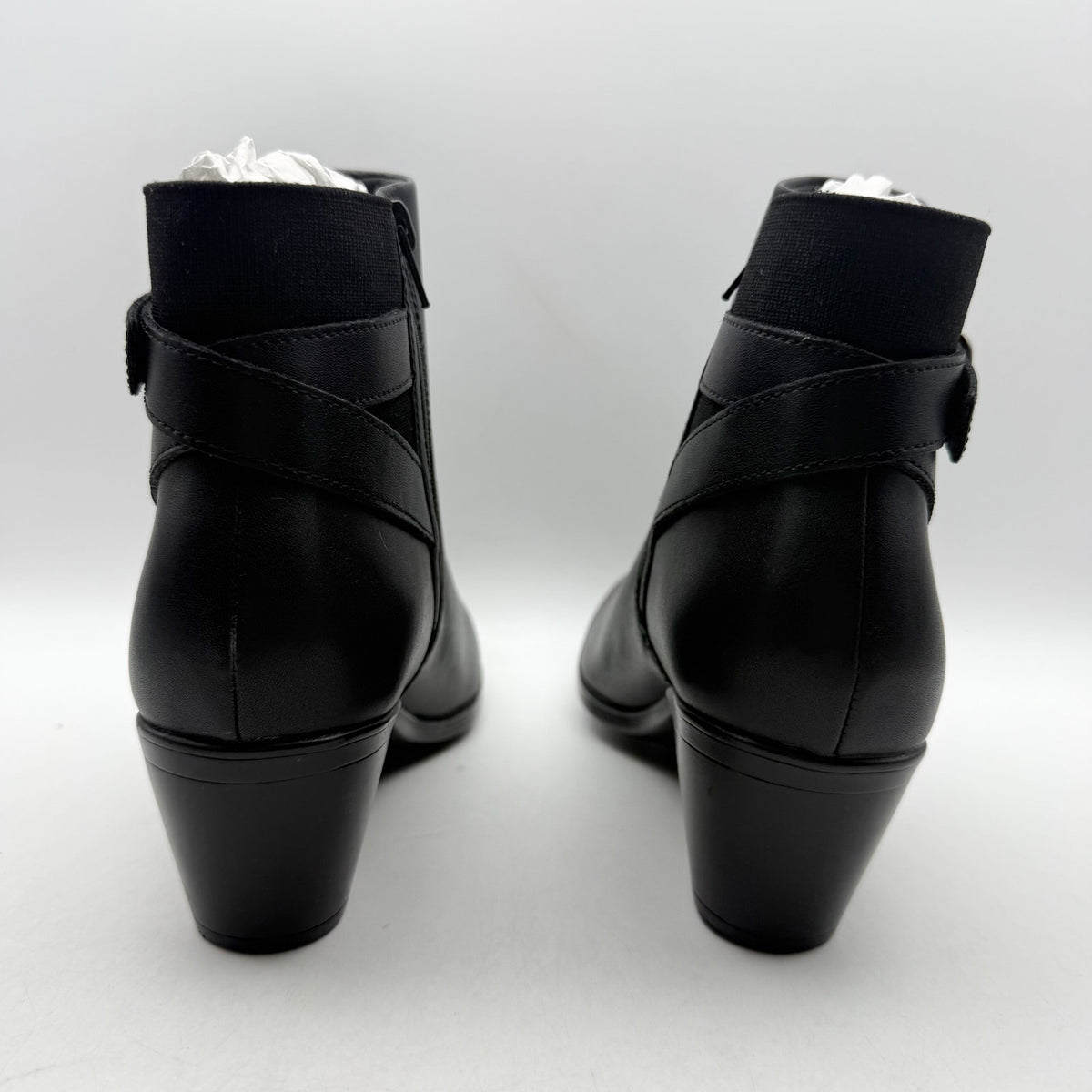 Clarks Womens Emily2 Lux Ankle Boots Size 8.5 EU 39.5 Black Leather Booties NIB