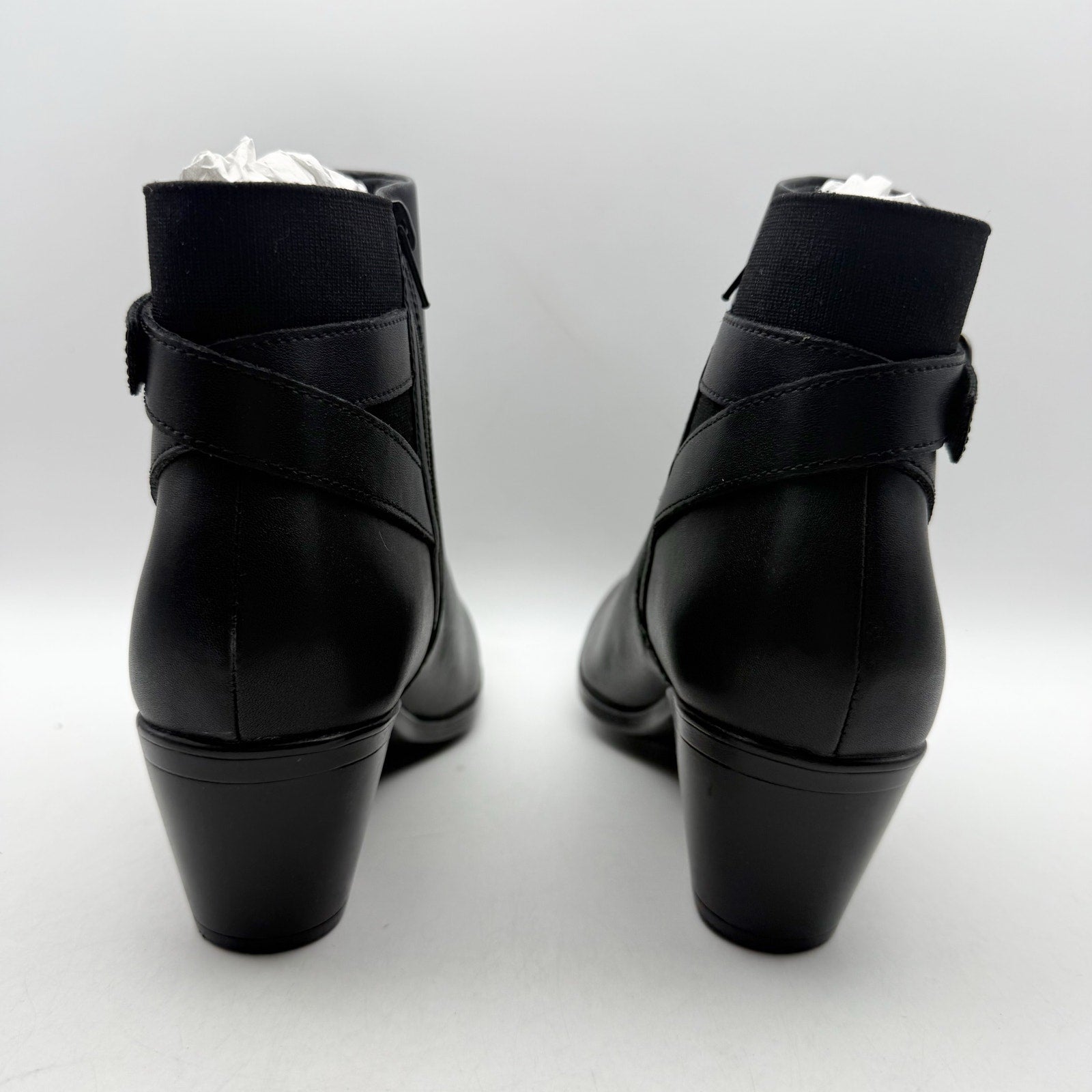 Clarks Womens Emily2 Lux Ankle Boots US 8.5 EU 39.5 Black Leather Booties NIB