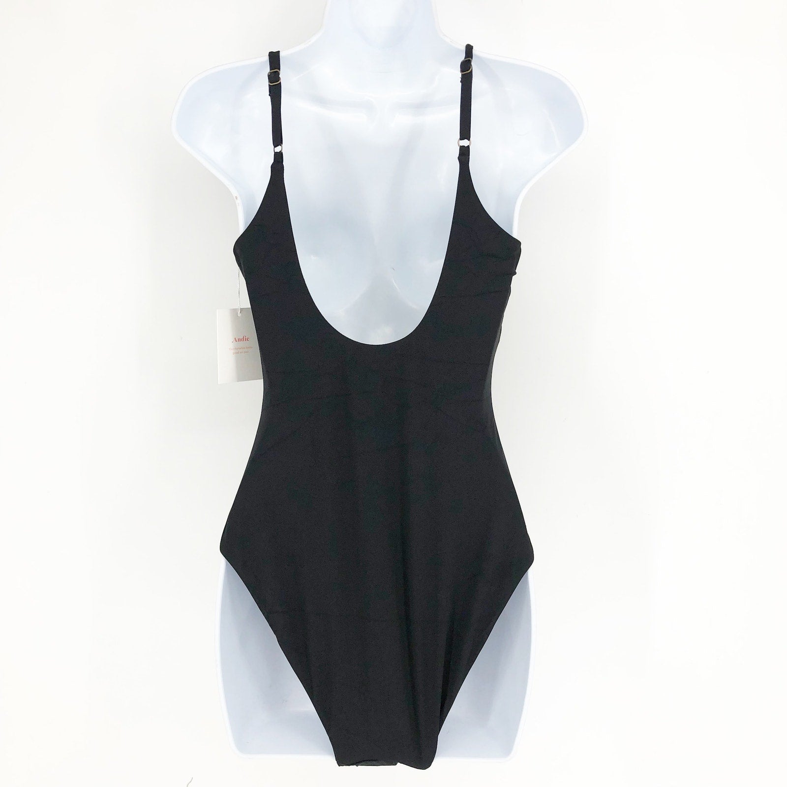 ANDIE SWIM Santorini One Piece Swimsuit XXL Black US 18 Cut Out Low Back NWT