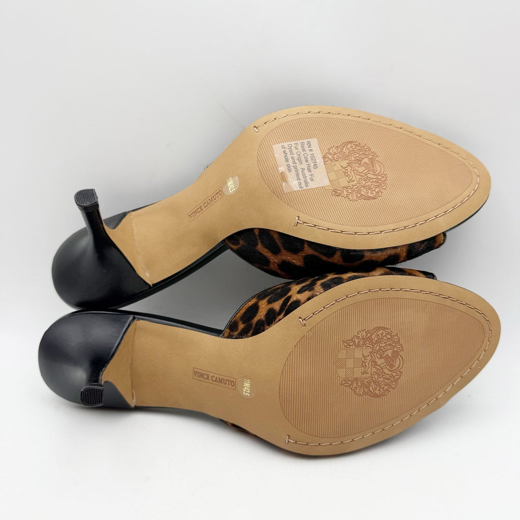 Vince Camuto Womens Prynn Heel Sandals US 11 M EU 42.5 Brown Black Calf Hair NIB