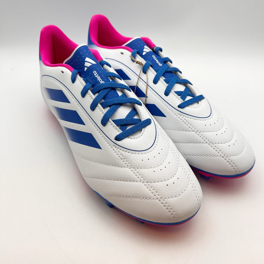 Adidas Goletto IX FG/MG Soccer Cleats Womens 10.5 Men 9.5 White Blue Pink NIB